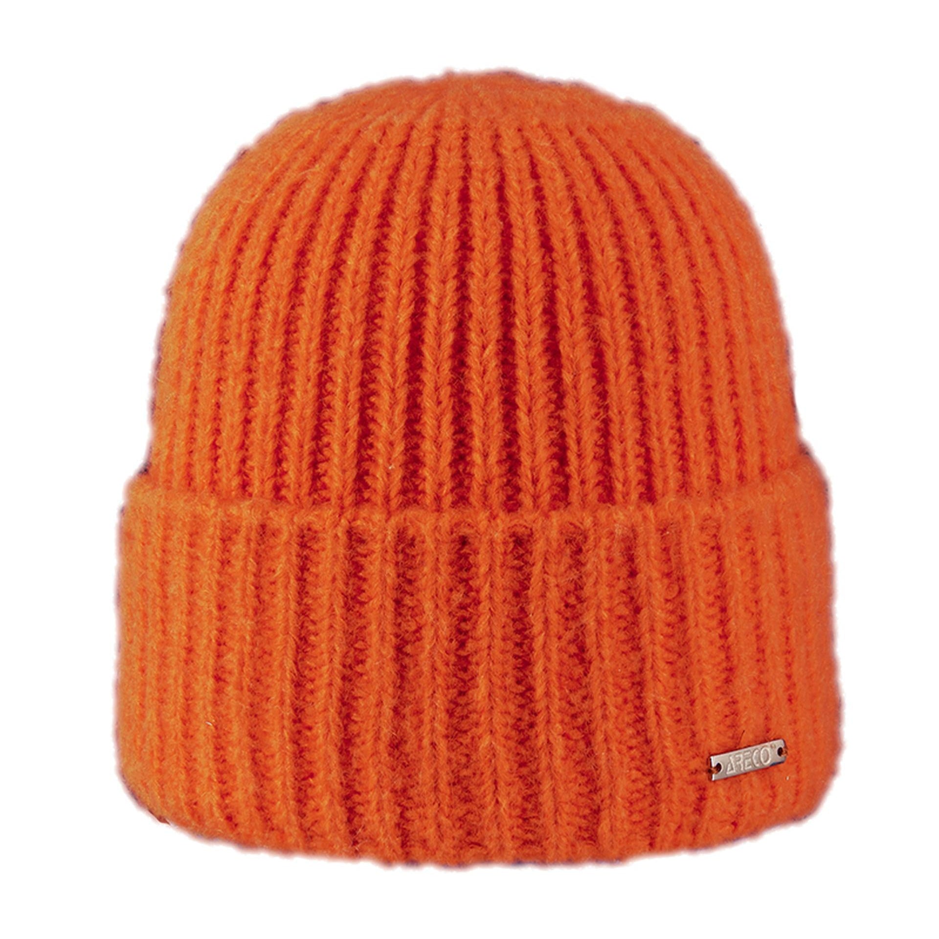 ARECO Damen Beanie Fleecy in Orange, Frontansicht