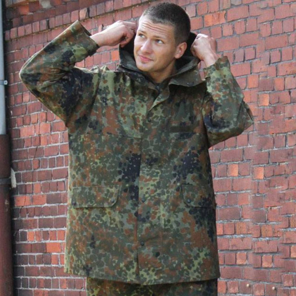 BW Jacke Nässeschutz 3-Lagen-Laminat flecktarn Bundeswehr Neufertigung