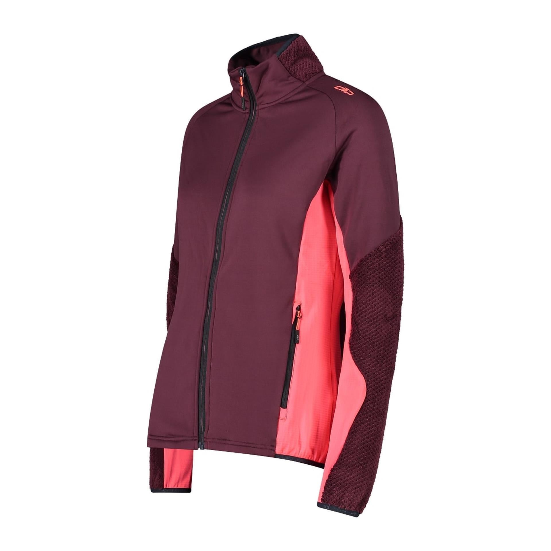 Seitliche Ansicht der elastischen CMP Damenjacke mit Stretch-Einsätzen