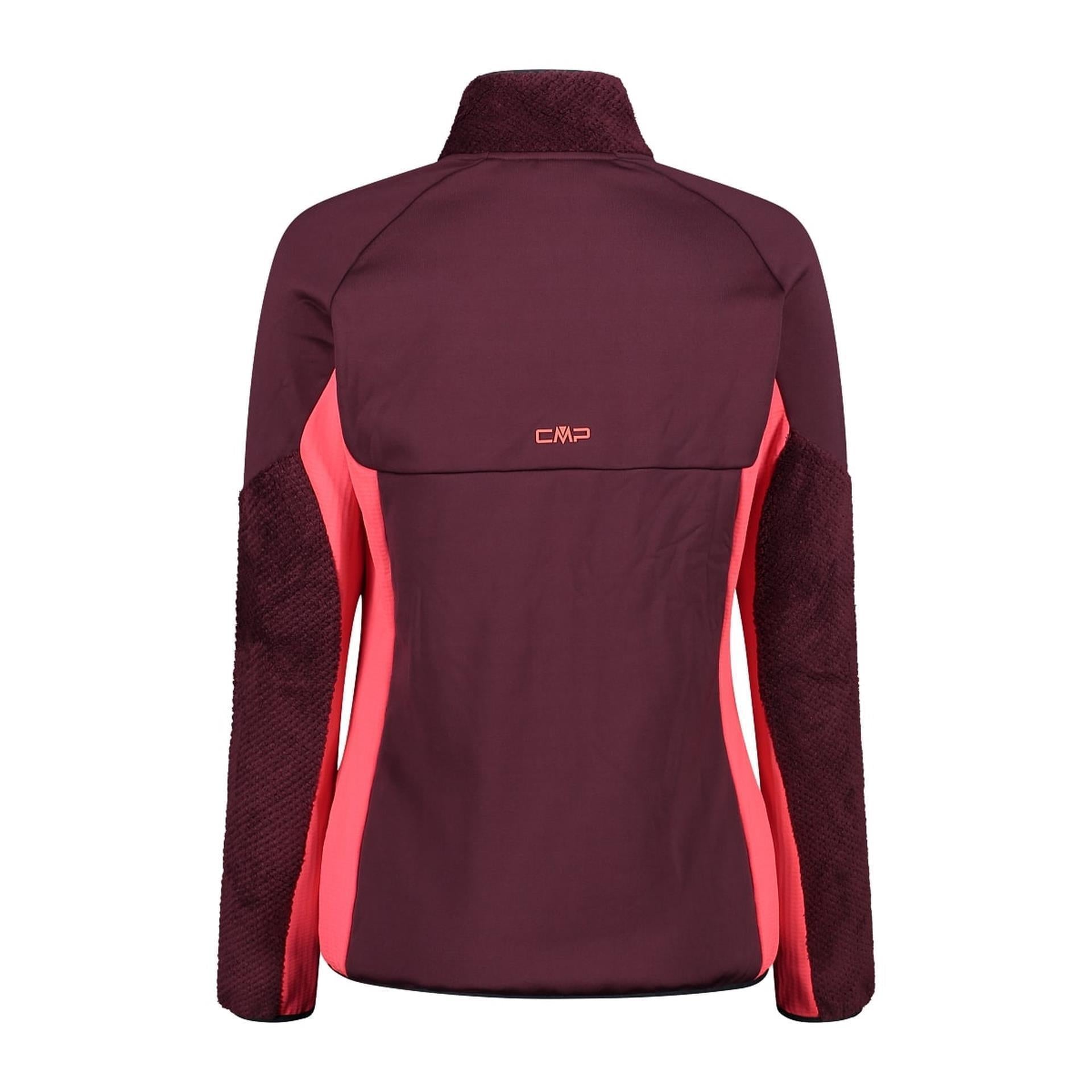 Rückansicht der körpernahen CMP Hybridjacke für Damen