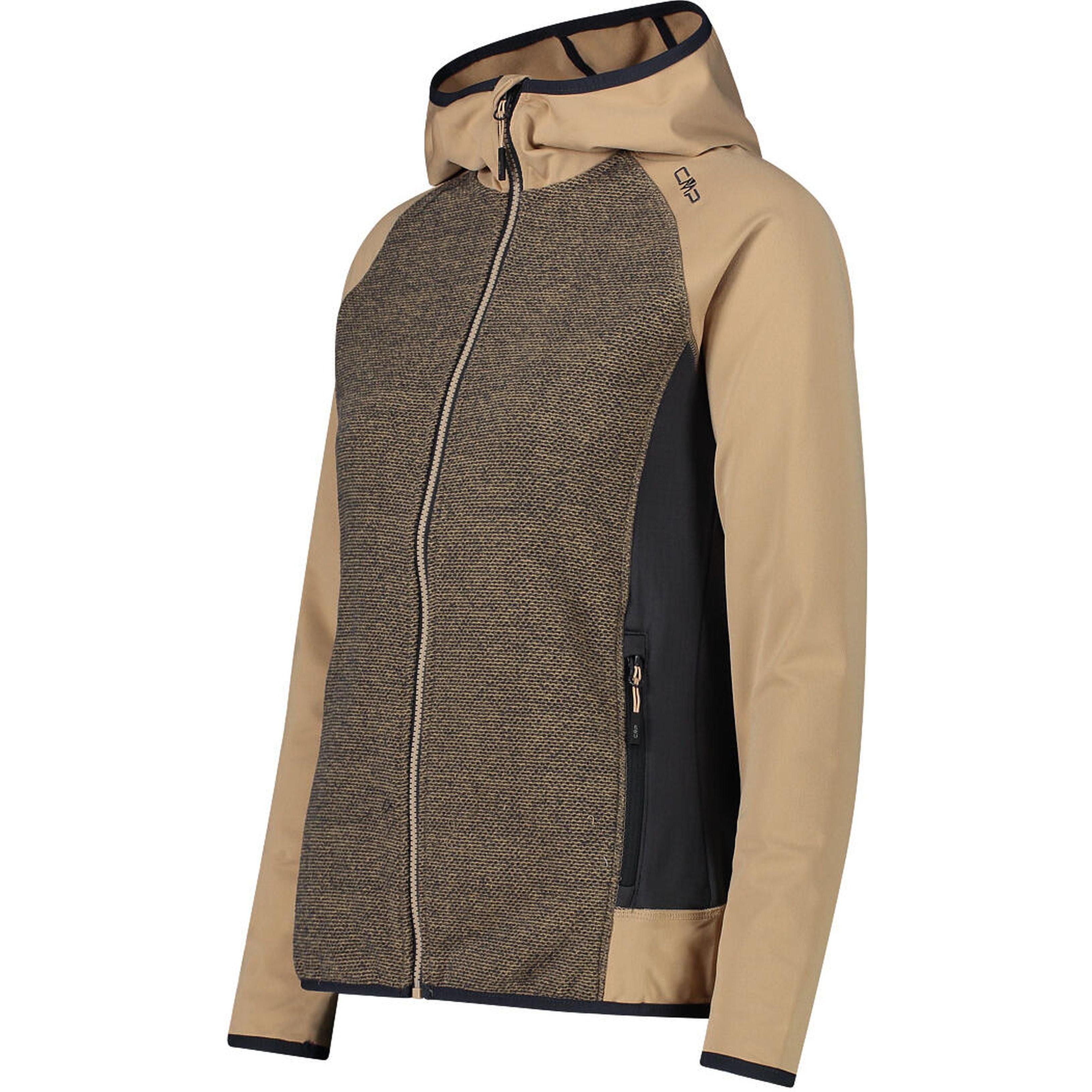 CMP Damen Hybrid Fleecejacke – Seitenansicht mit Stretchärmeln