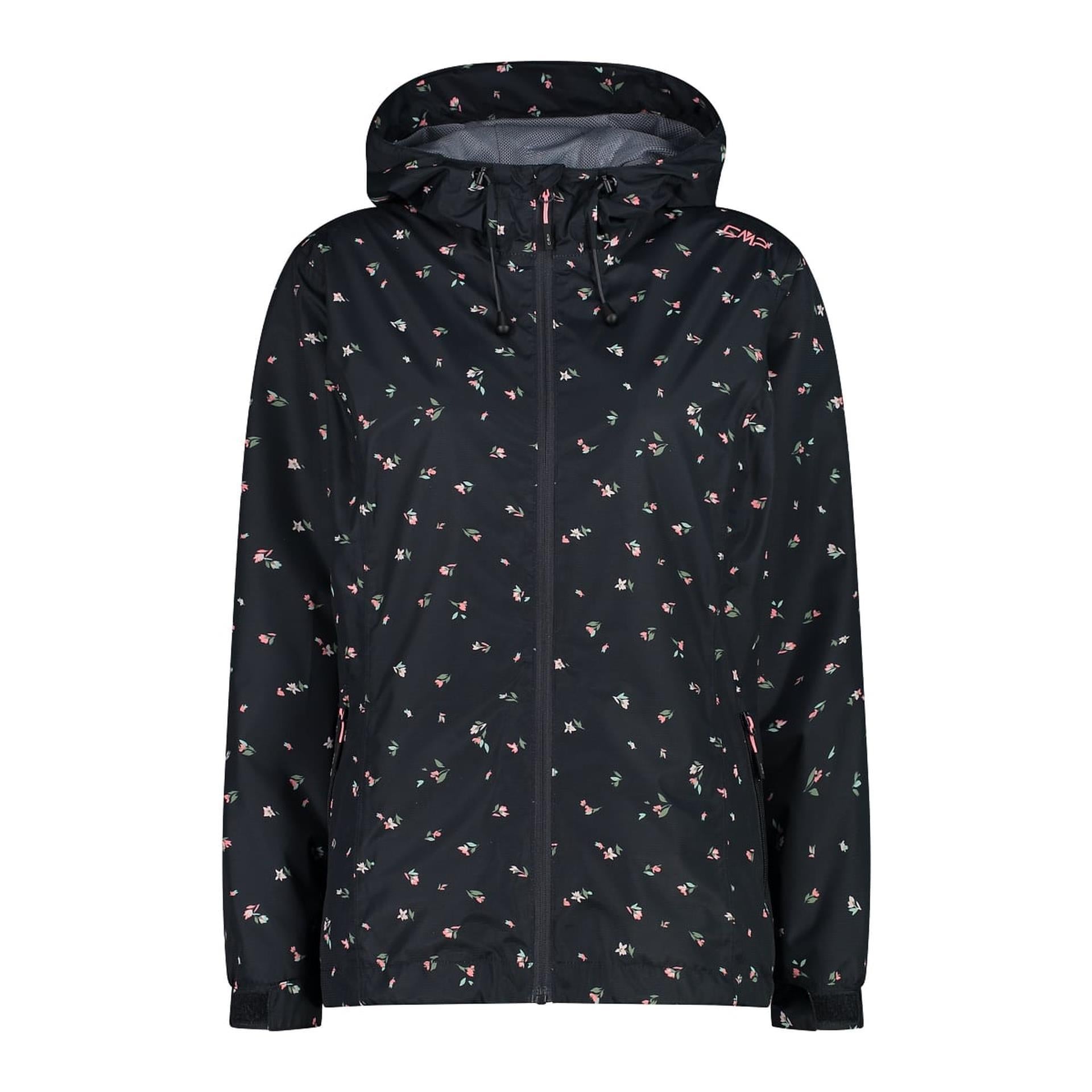 Damen Regenjacke CMP in Anthrazit mit Kapuze – Frontansicht