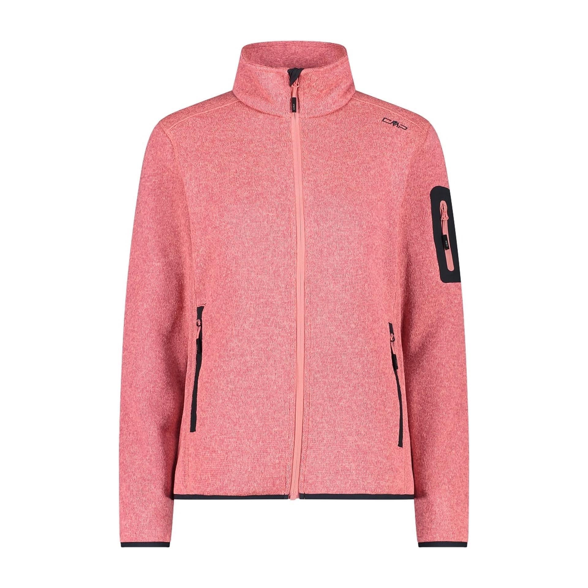 CMP Damen Fleecejacke orchidea-lotus mit Reißverschluss und Strickoptik