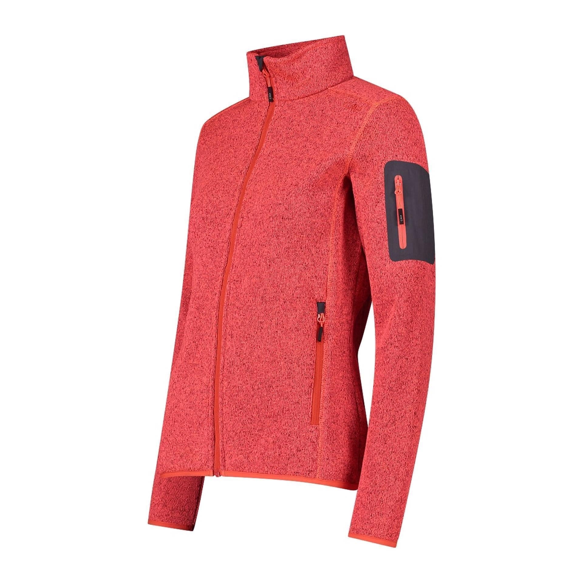 CMP knitted melange Fleecejacke – seitliche Ansicht mit Reißverschlusstaschen