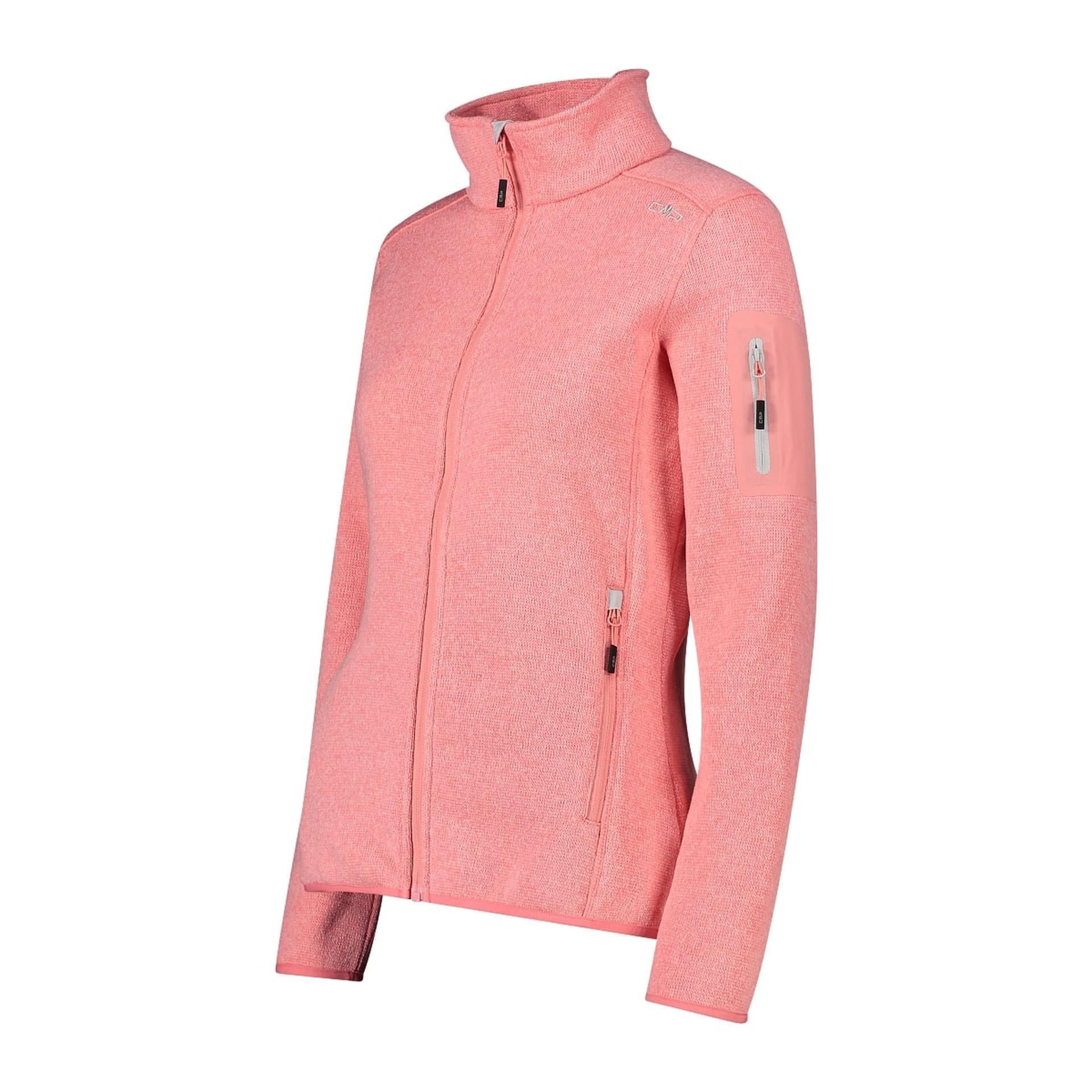Strickfleecejacke für Damen mit Armtasche und sportlichem Schnitt
