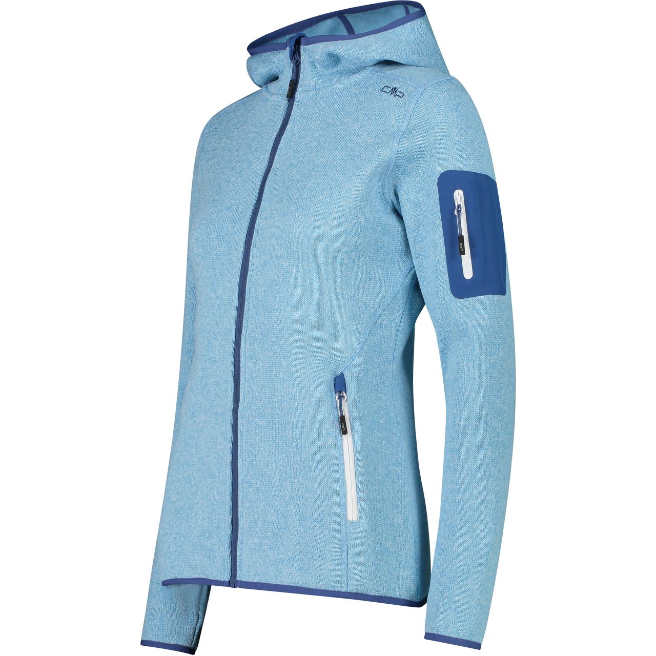 CMP Damen knitted melange Zip Hoodie Jacke 3H19826 cielo-dusty blue