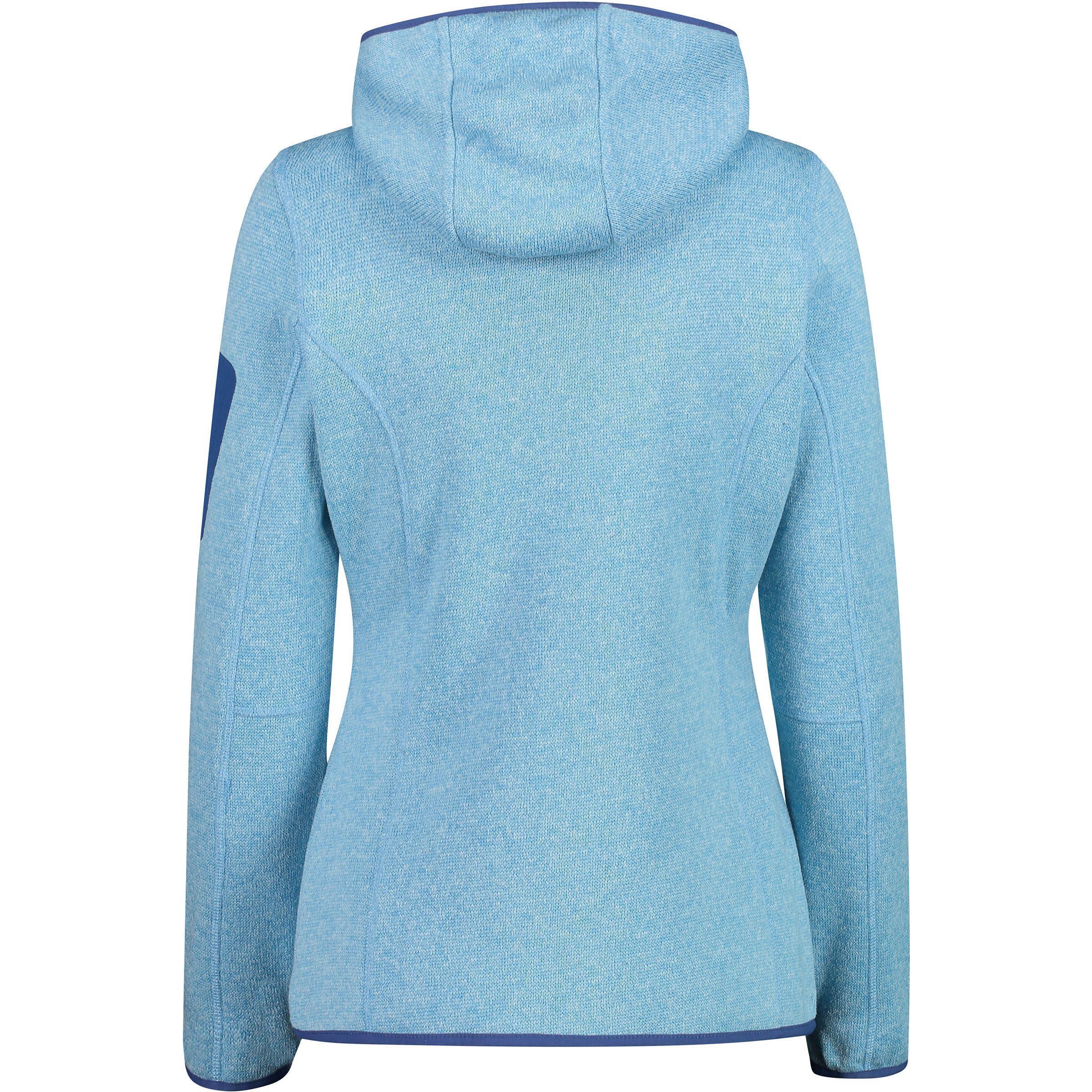 CMP Damen knitted melange Zip Hoodie Jacke 3H19826 cielo-dusty blue