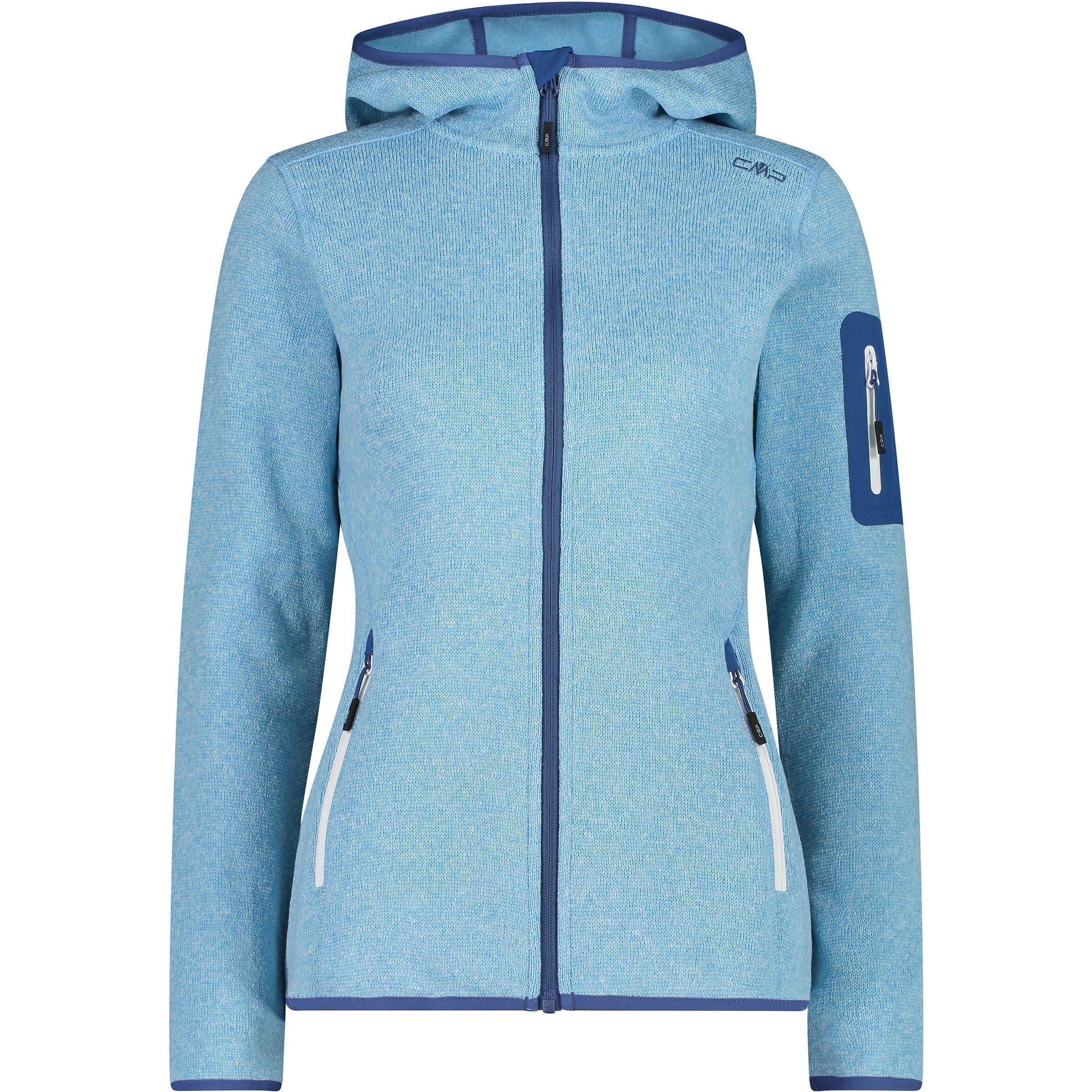 CMP Damen knitted melange Zip Hoodie Jacke 3H19826 cielo-dusty blue