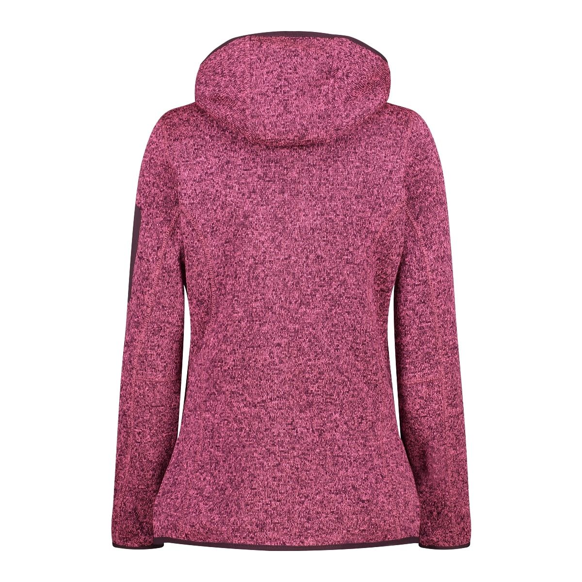 CMP Damen knitted melange Zip Hoodie Jacke 3H19826 pink fluo-plum