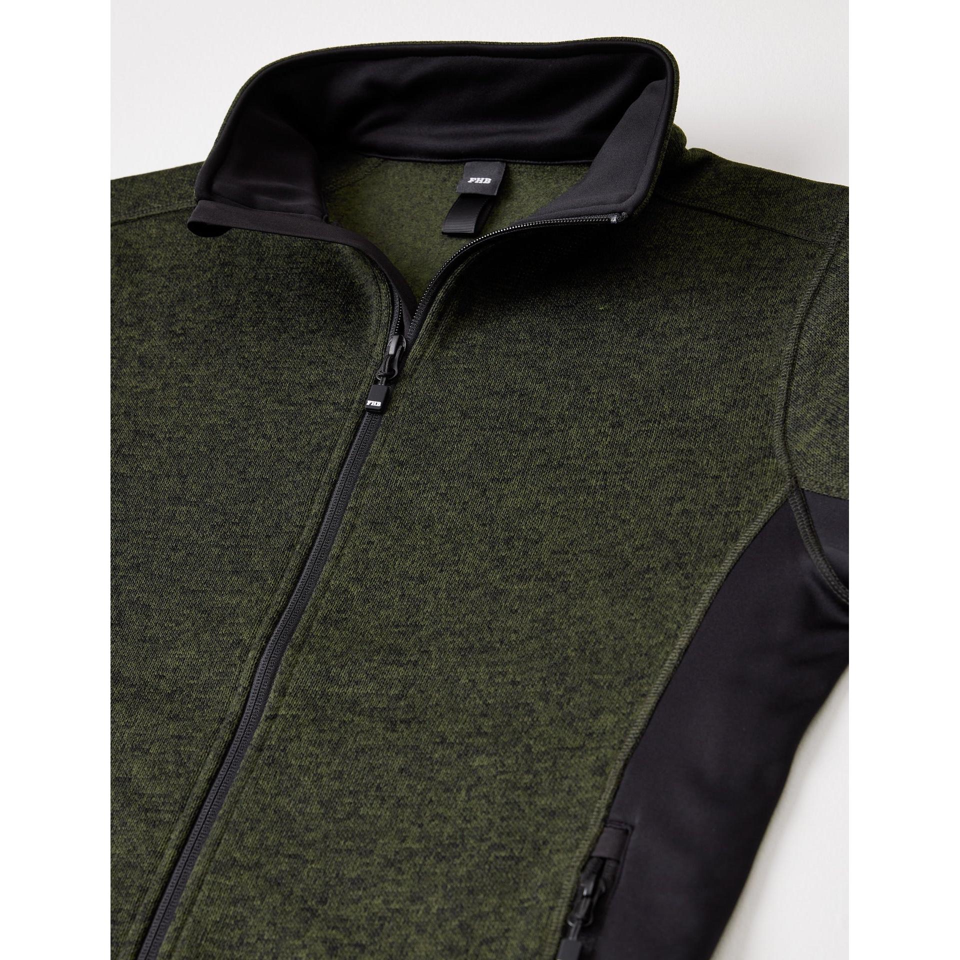 FHB Strick-Fleece Jacke 79595 CHRISTOPH oliv-schwarz  Herren Fleece