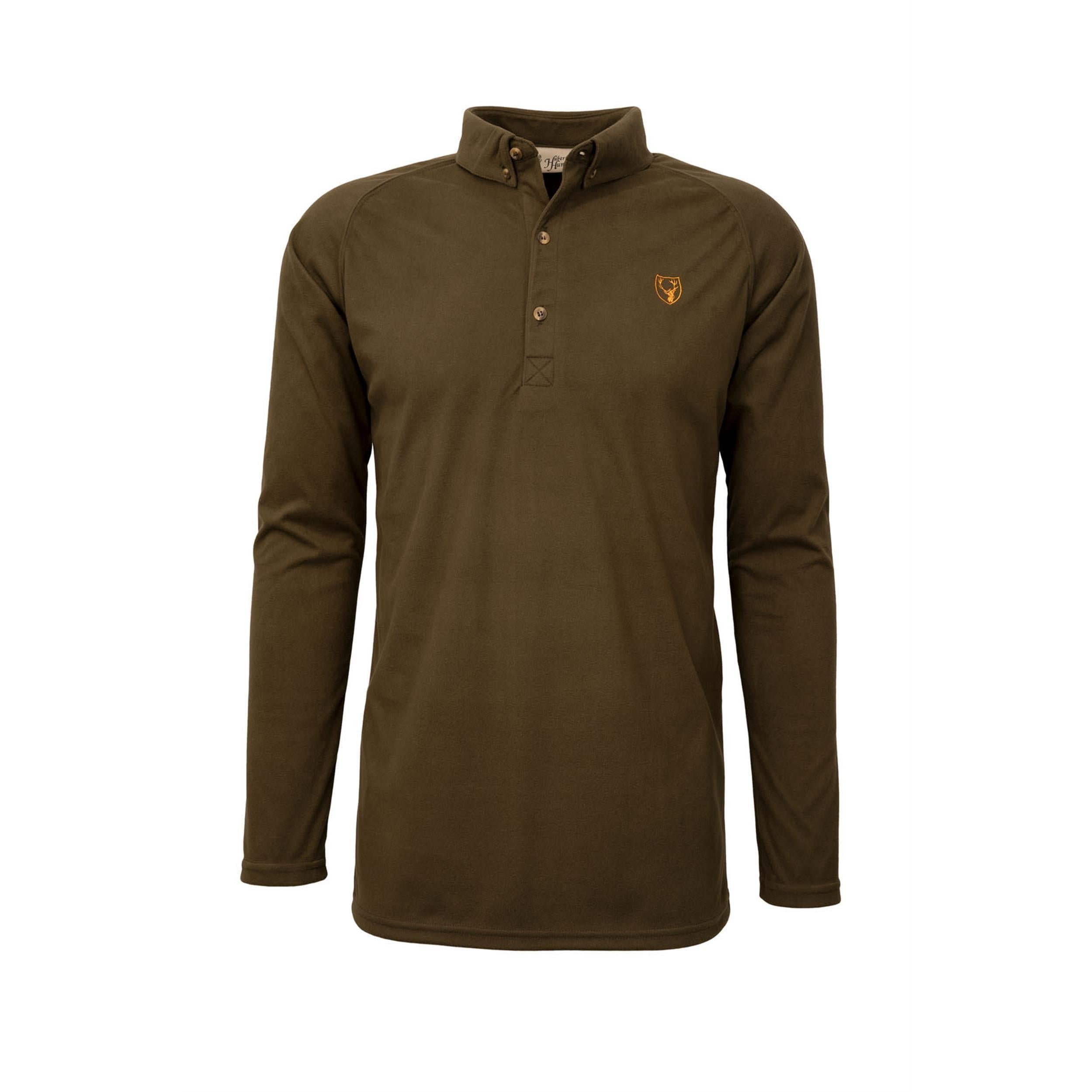HUBERTUS Funktionsshirt Herren oliv – mit Knopfleiste und Button-Down-Kragen