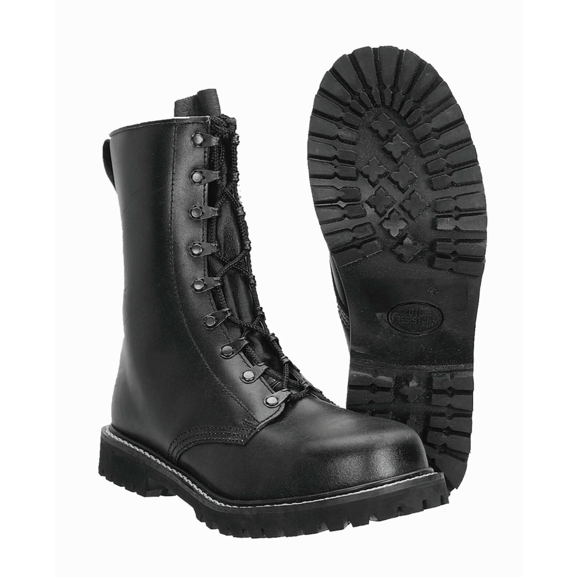 Schwarze Herren-Military-Stiefel mit grobem Profil – robuste Einsatzschuhe für Outdoor