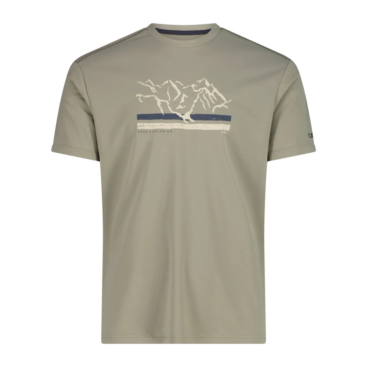 Olivgrünes Herren-Funktionsshirt mit kurzem Arm