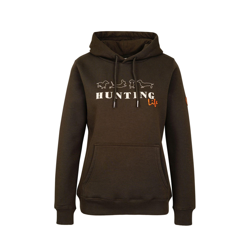 HUBERTUS Women HUNTING HOODIE "HUNTING LIFE"  oliv  Damen  Print Kapuzenpullover