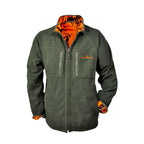 Warn Wende-Fleecejacke PIRSCH in Oliv – Vorderseite mit Brust- und Schubtaschen