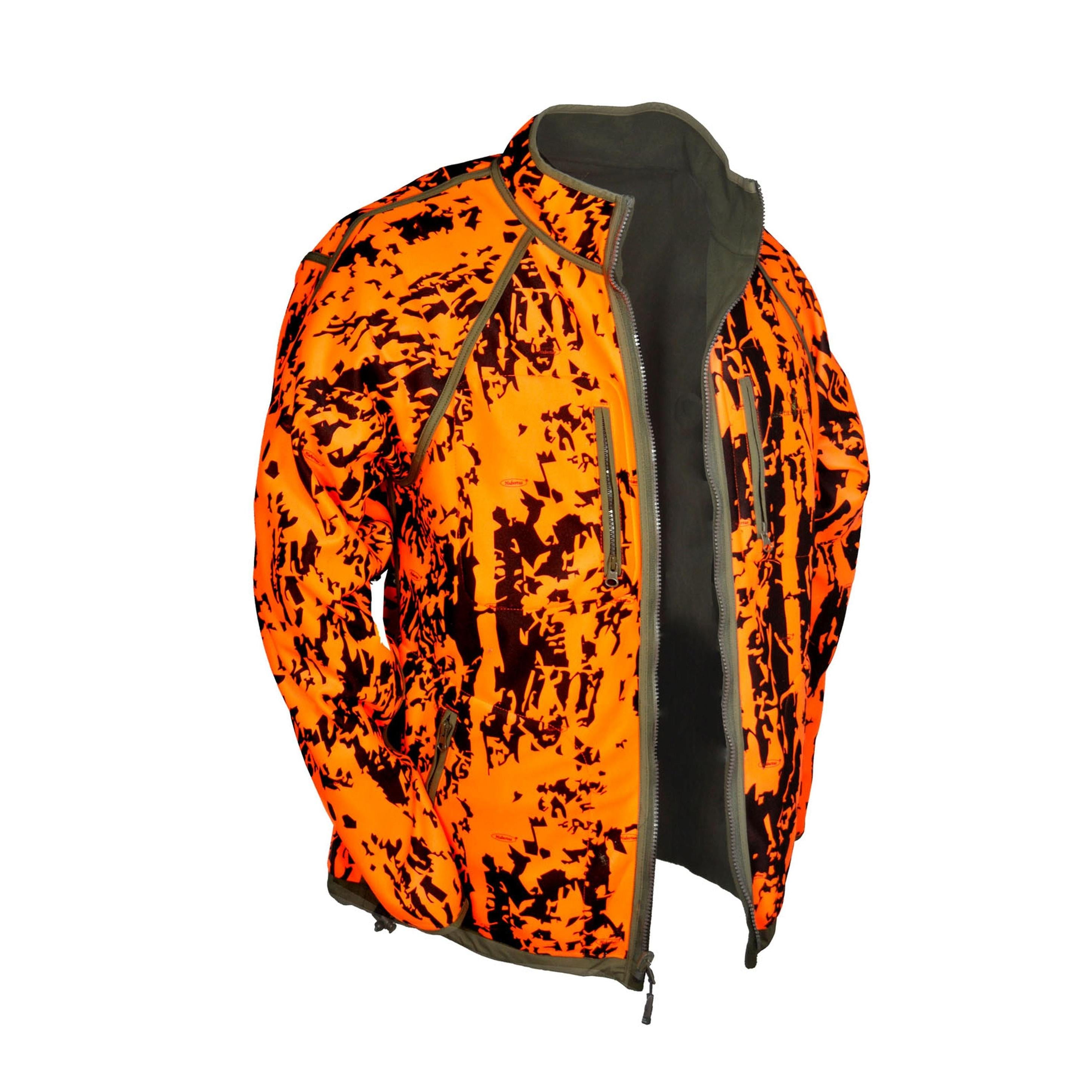 Warn Wende-Fleecejacke PIRSCH in Tarnmuster – Vorderseite mit Brust- und Schubtaschen