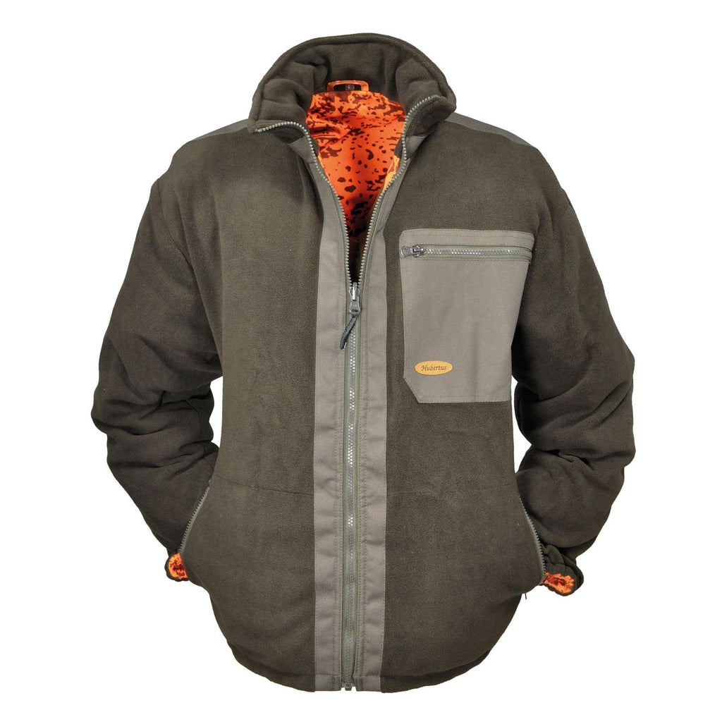HUBERTUS Warn-Wende-Fleecejacke DRÜCKJAGD oliv (camo) Jagdjacke