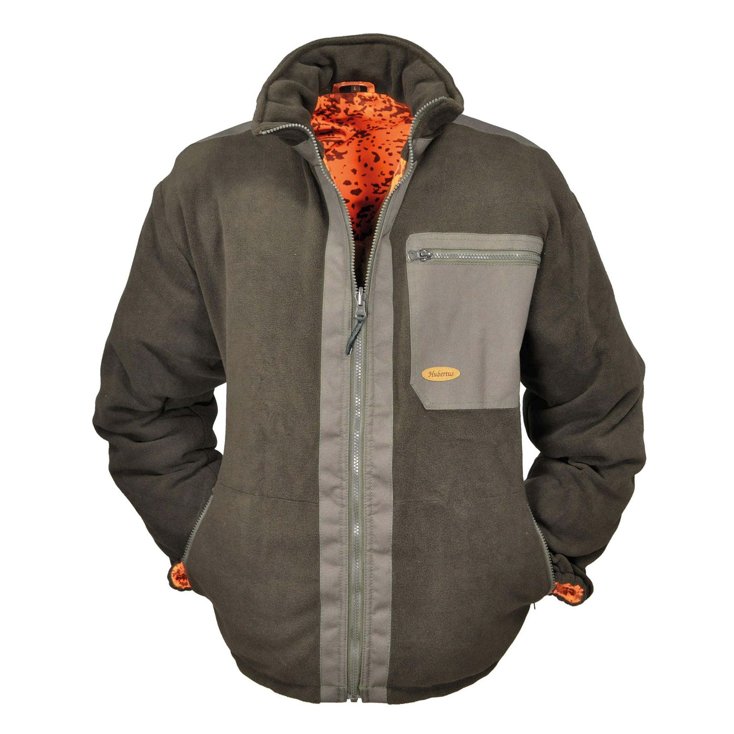 HUBERTUS Warn-Wende-Fleecejacke DRÜCKJAGD oliv (camo) Jagdjacke