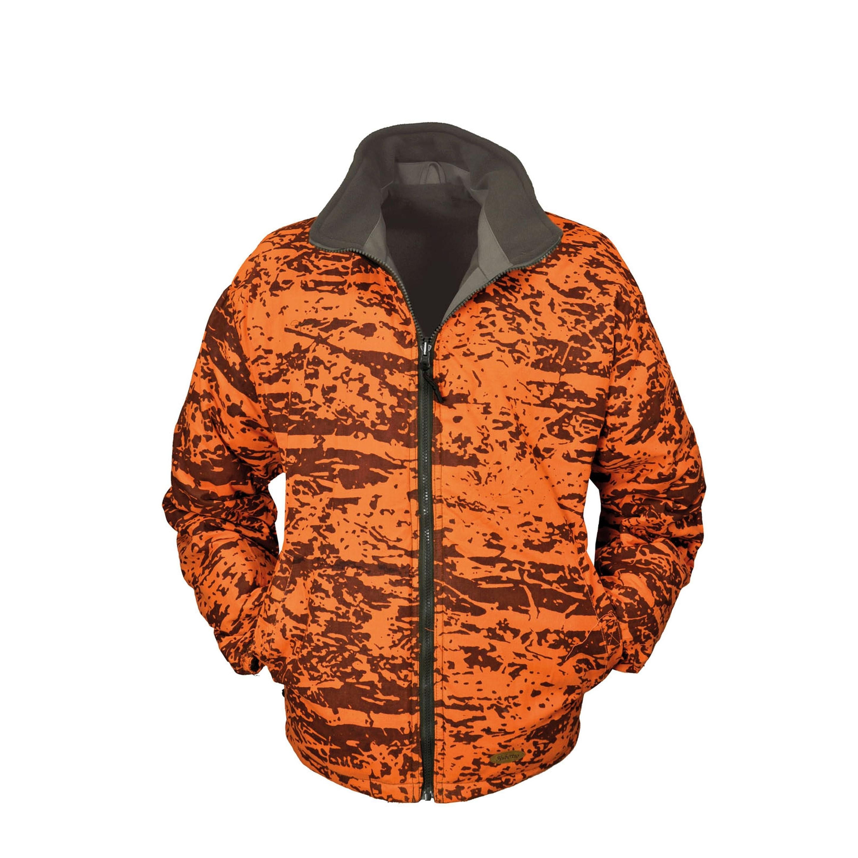 HUBERTUS Warn-Wende-Fleecejacke DRÜCKJAGD oliv (camo) Jagdjacke