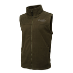 Seitenansicht der Fleeceweste RHÖN mit hochschließendem Kragen und dezenter Logo-Stickerei