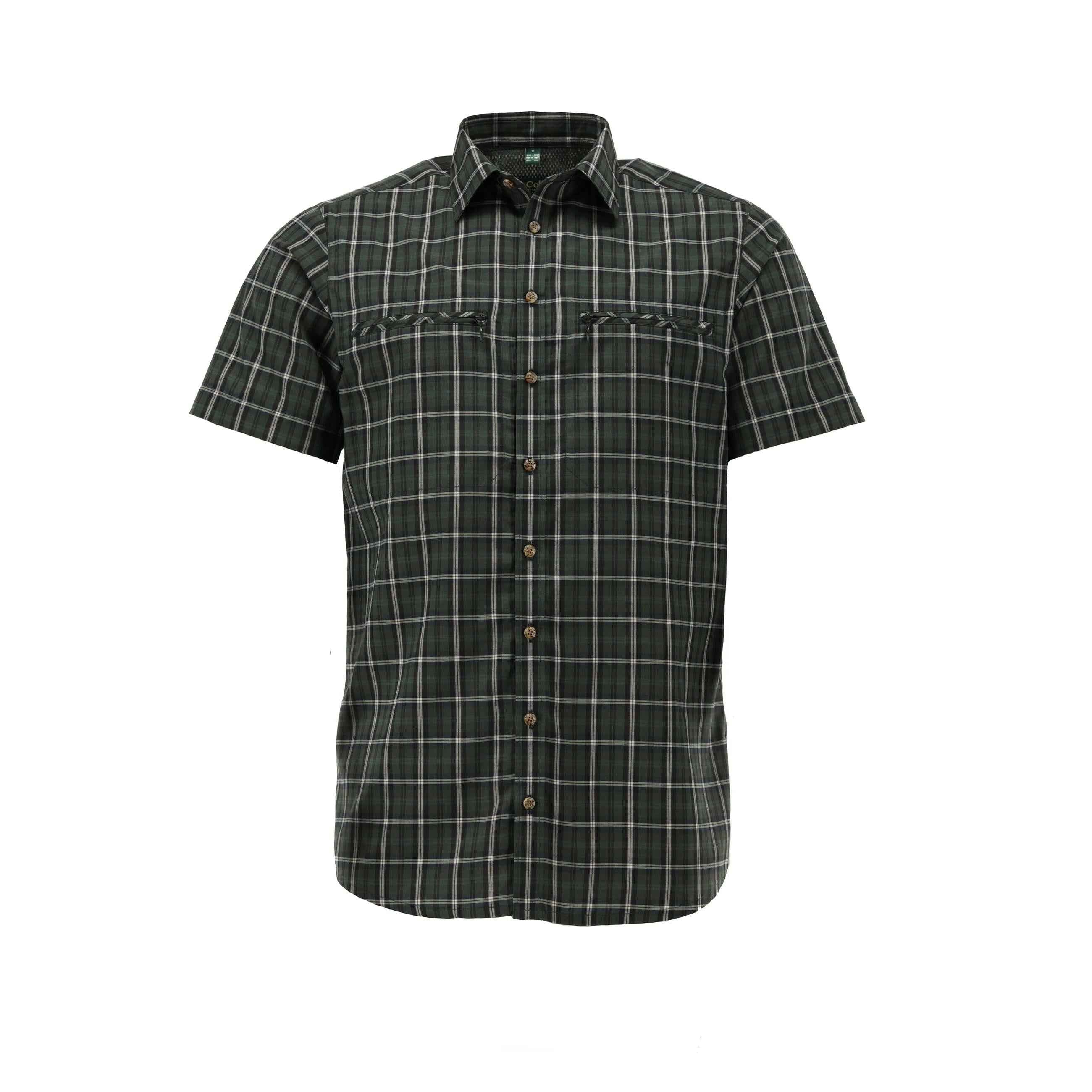 Tom Collins® Kurzarmhemd Herren Hemd dunkelgrün 1/2 Arm regular fit