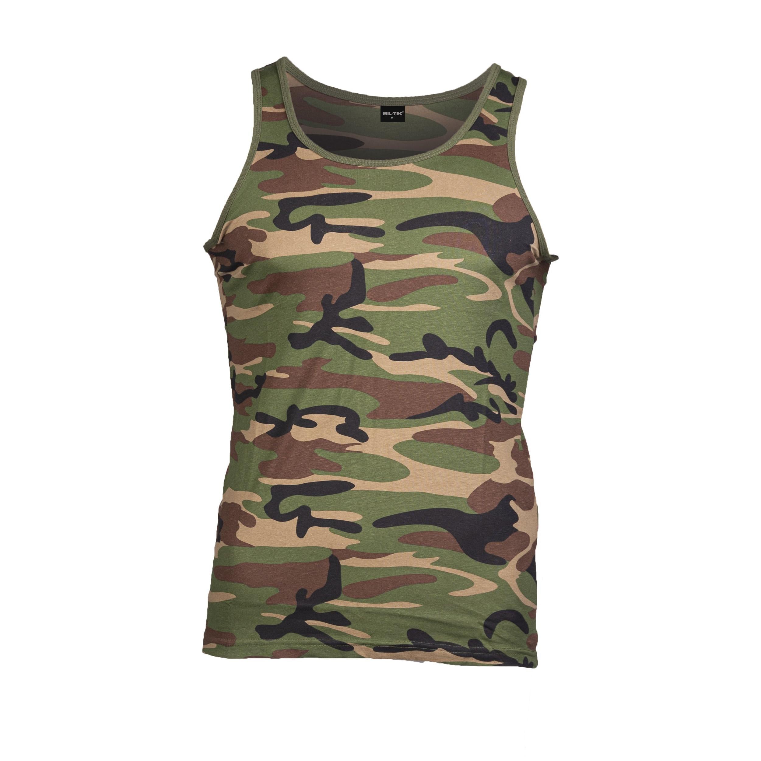 MIL-TEC® Tank Top Cotton woodland Shirt  Achselhemd Unterhemd