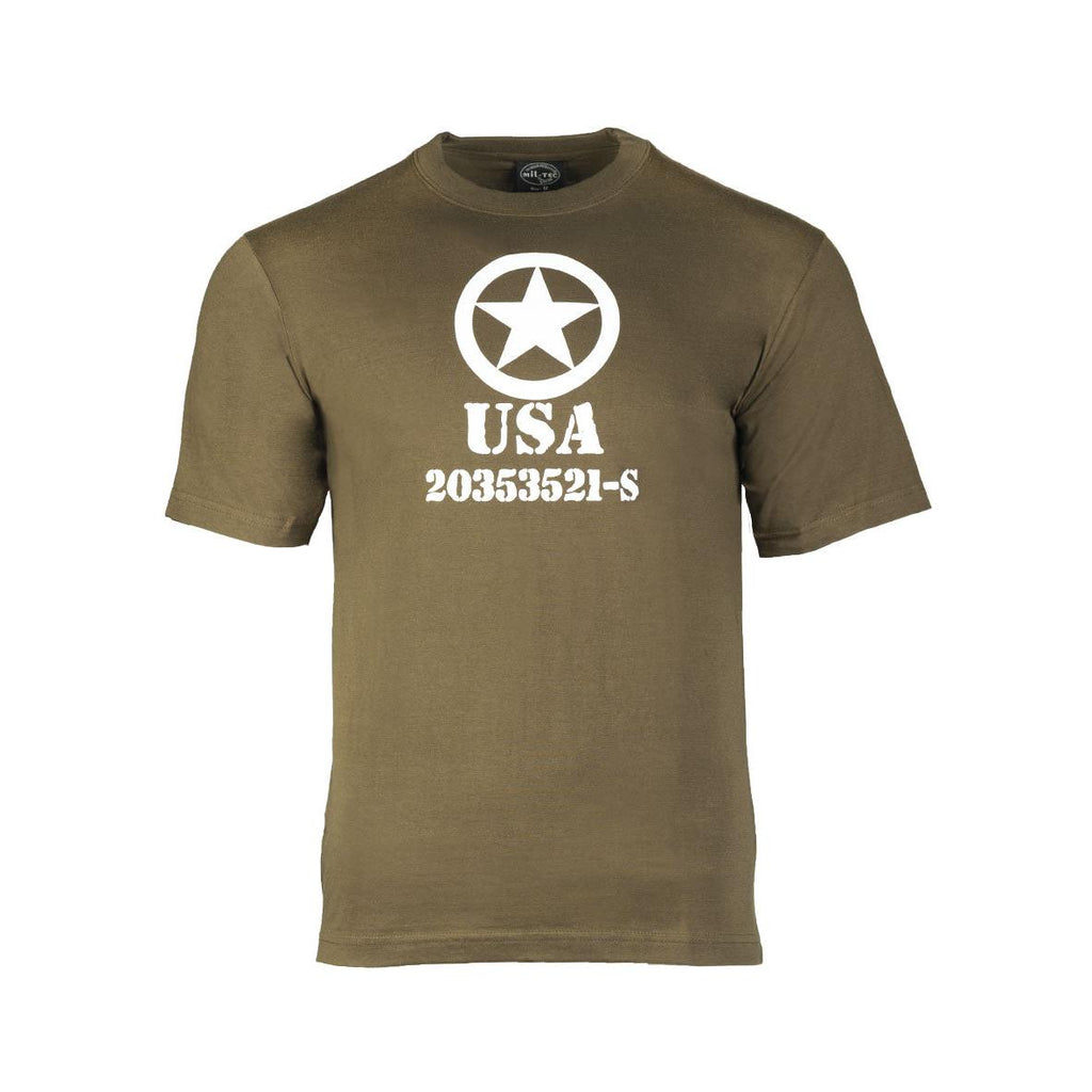 MIL-TEC® T-Shirt  ALLIED STAR  oliv  Army Shirt  bedruckt  unisex