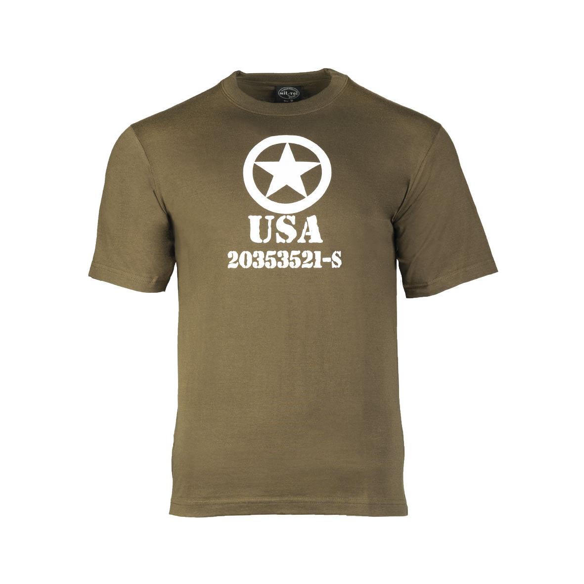 MIL-TEC® T-Shirt  ALLIED STAR  oliv  Army Shirt  bedruckt  unisex