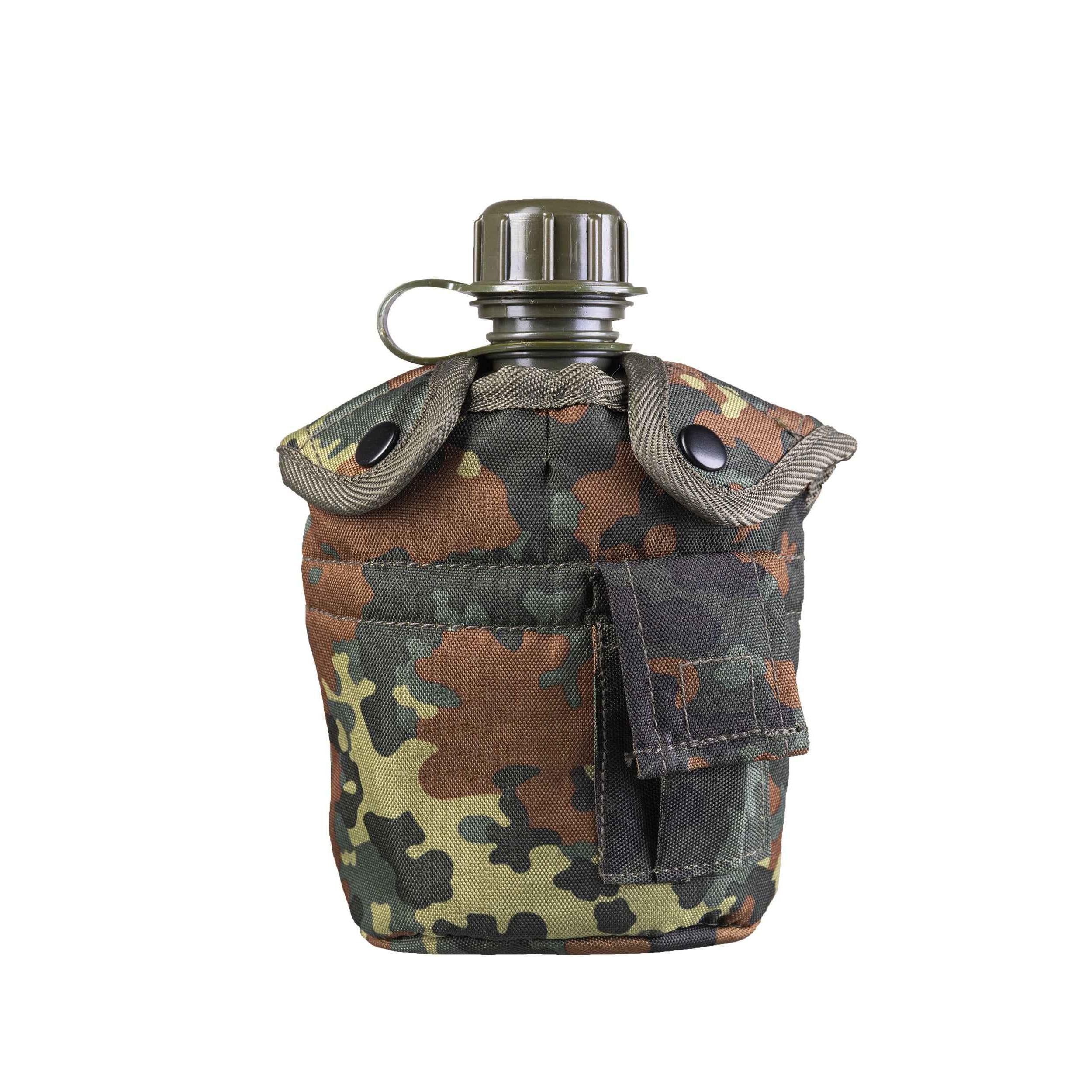 MIL-TEC® US Feldflasche Import 1ltr. Kunststoff m. Hülle flecktarn