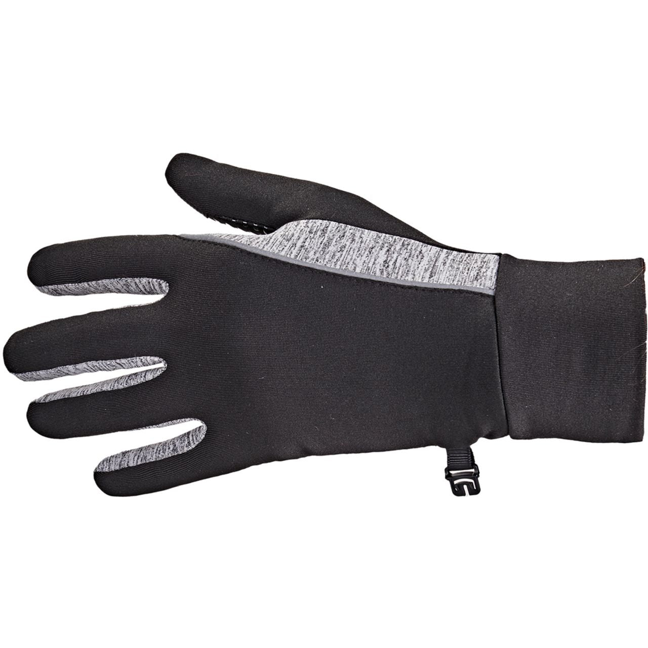 Laufhandschuhe in Schwarz – flach liegend mit sichtbarem Materialstruktur