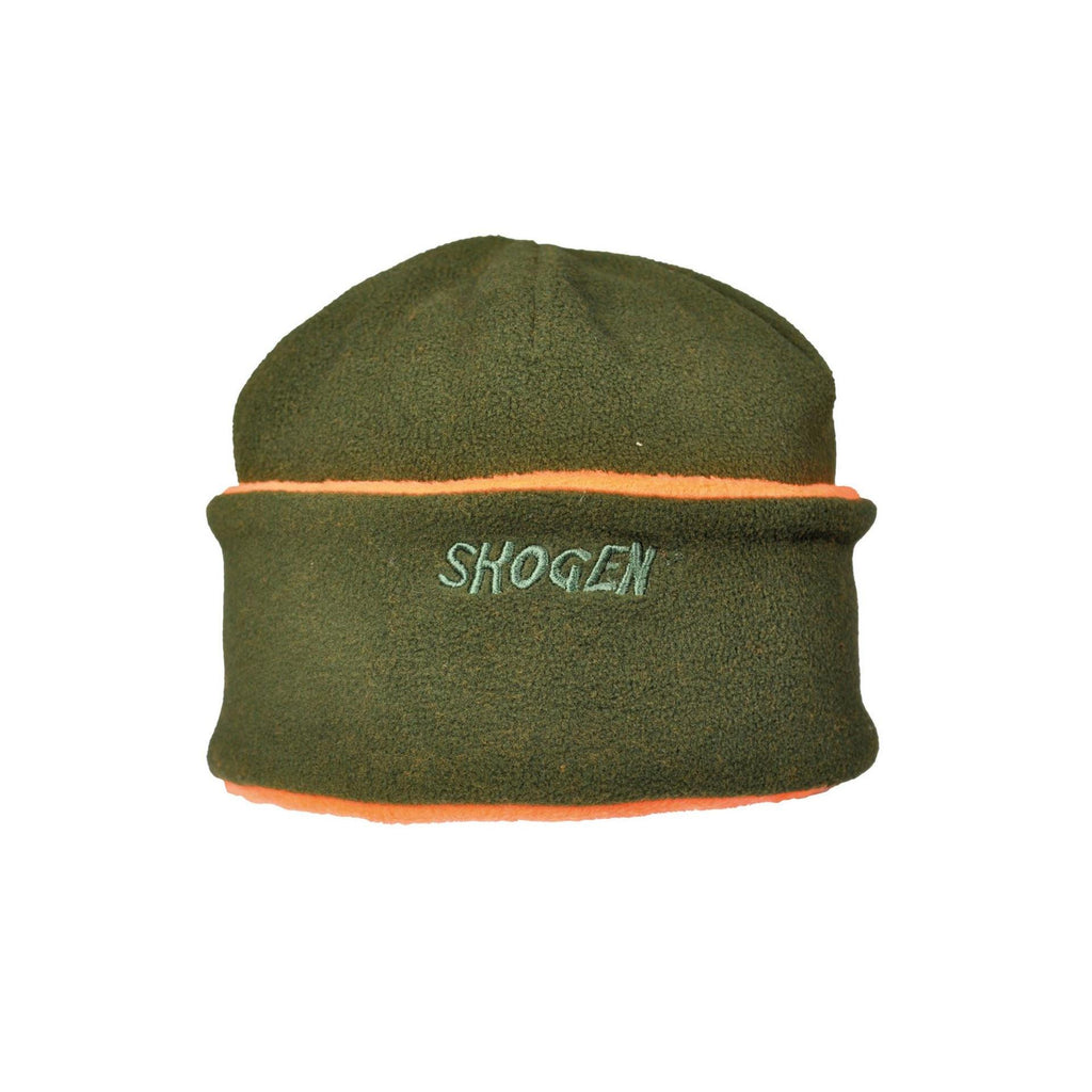 Wendemütze Skogen – Vorderansicht in Olivgrün mit weichem Fleece