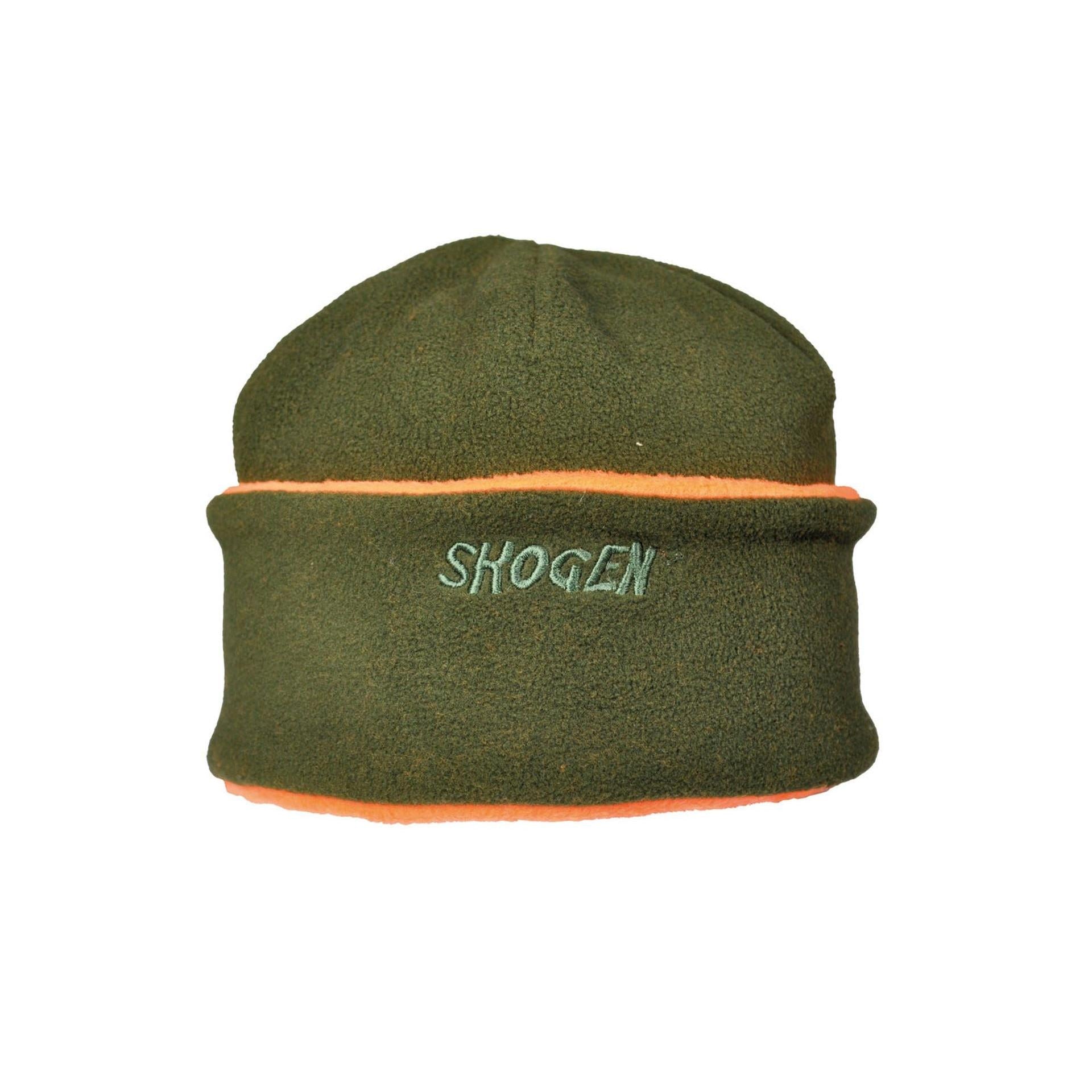 Wendemütze Skogen – Vorderansicht in Olivgrün mit weichem Fleece