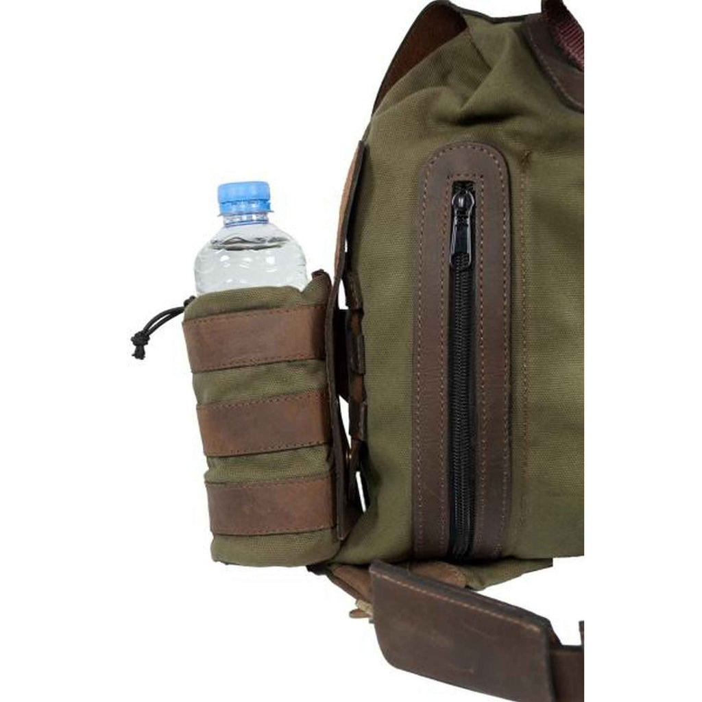 HUBERTUS Canvas Rucksack m. Flaschenhalter oliv 20 Liter Jagdrucksack
