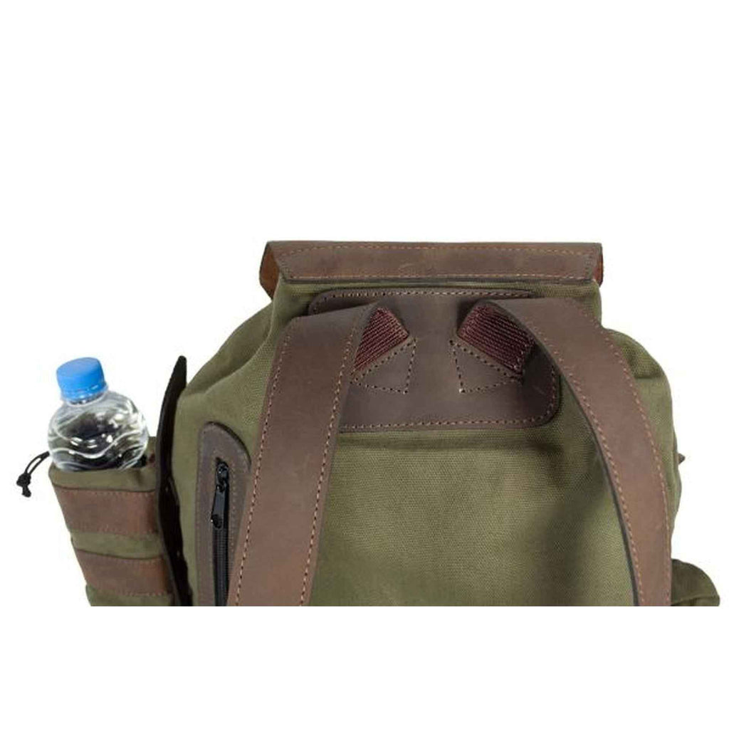 HUBERTUS Canvas Rucksack m. Flaschenhalter oliv 20 Liter Jagdrucksack