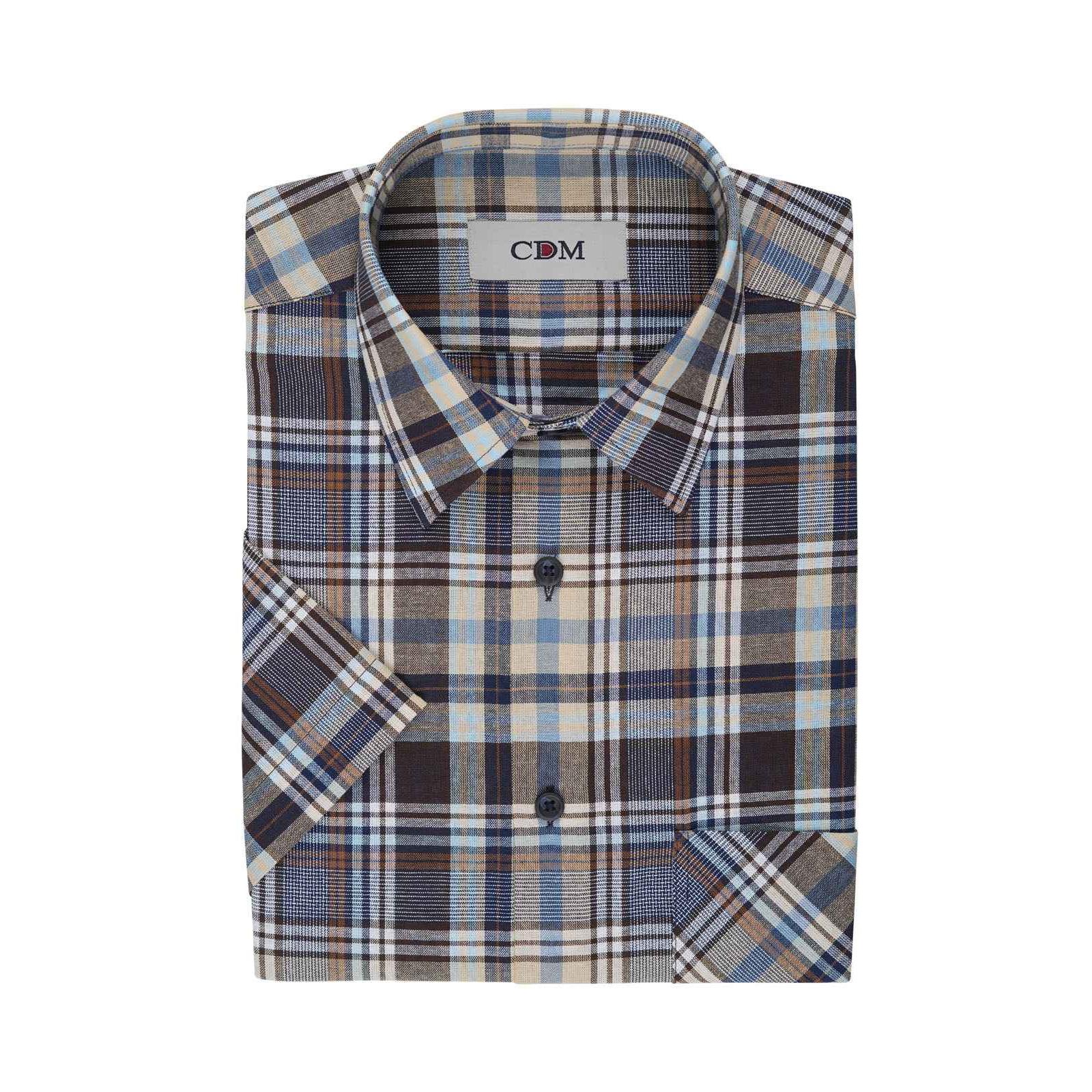 CDM® Herren Kurzarmhemd blau 1/2 Arm comfort fit