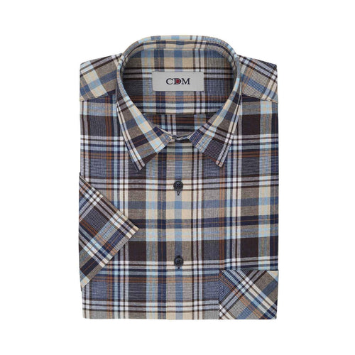 CDM® Herren Kurzarmhemd blau 1/2 Arm comfort fit