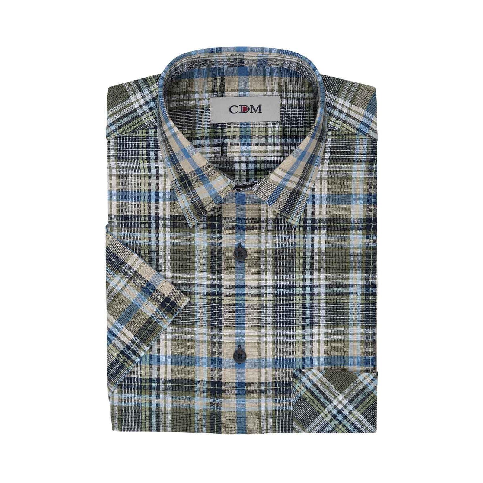 CDM® Herren Kurzarmhemd oliv 1/2 Arm comfort fit