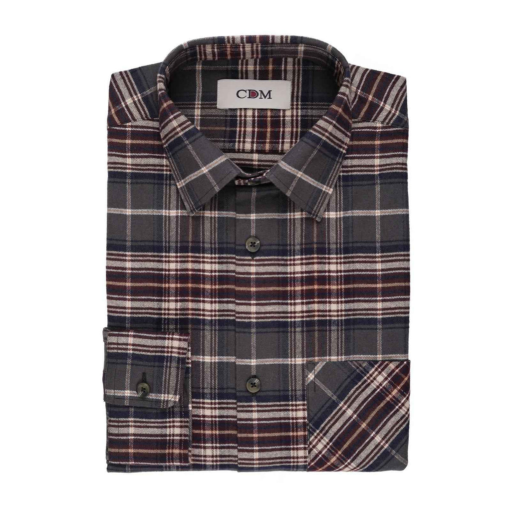 CDM® Herren Hemd grau/rot 1/1 Arm comfort fit