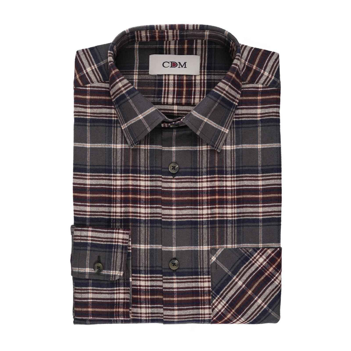 CDM® Herren Hemd grau/rot 1/1 Arm comfort fit