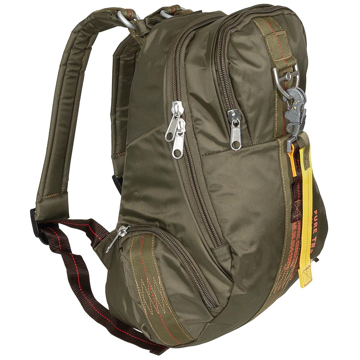 PURE®TRASH  Rucksack "PT" klein oliv m. Karabinerhaken 20 Liter Daypack