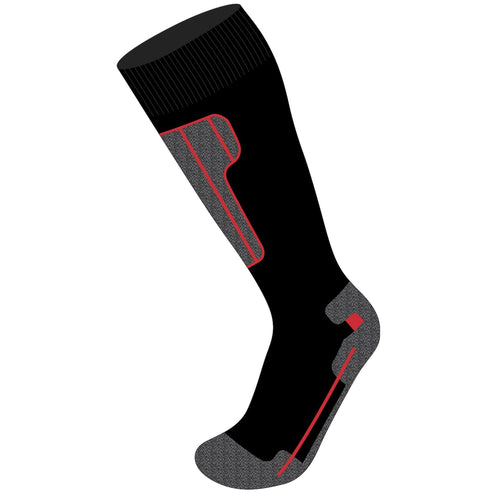 ARECO® Skistrumpf schwarz-rot – Vorderansicht mit ergonomischer Passform
