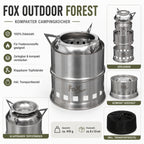Fox®Outdoor Edelstahl Outdoor-Ofen FOREST Kocher