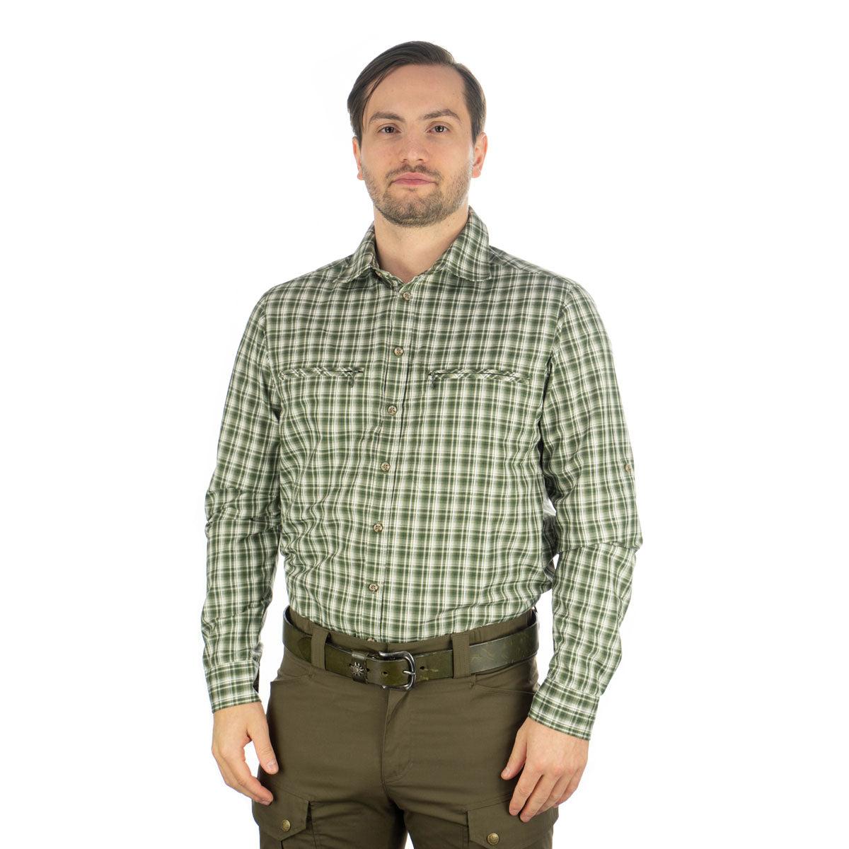 Tom Collins® Herren Langarmhemd dunkelgrün 1/1 Arm regular fit