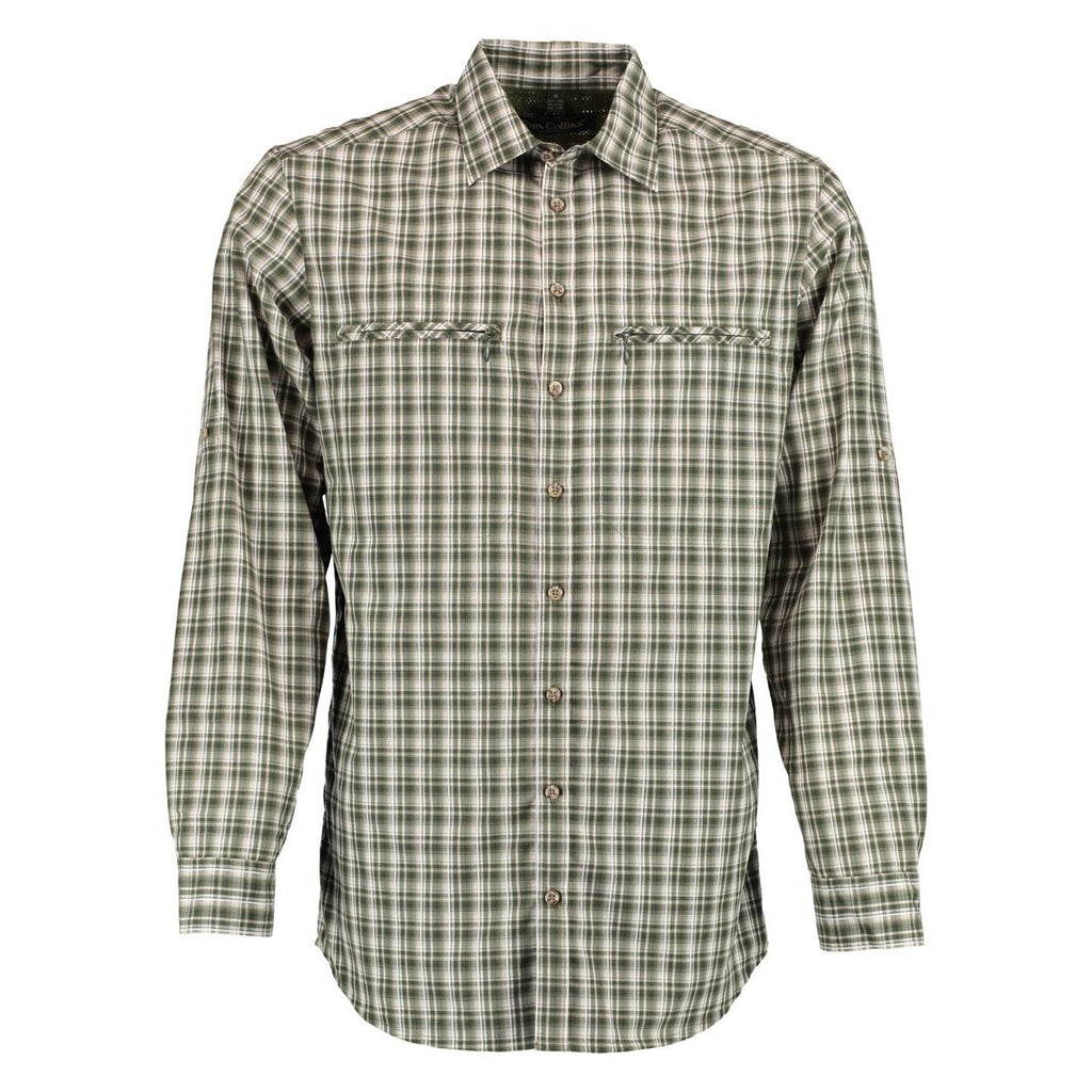 Tom Collins® Herren Langarmhemd dunkelgrün 1/1 Arm regular fit