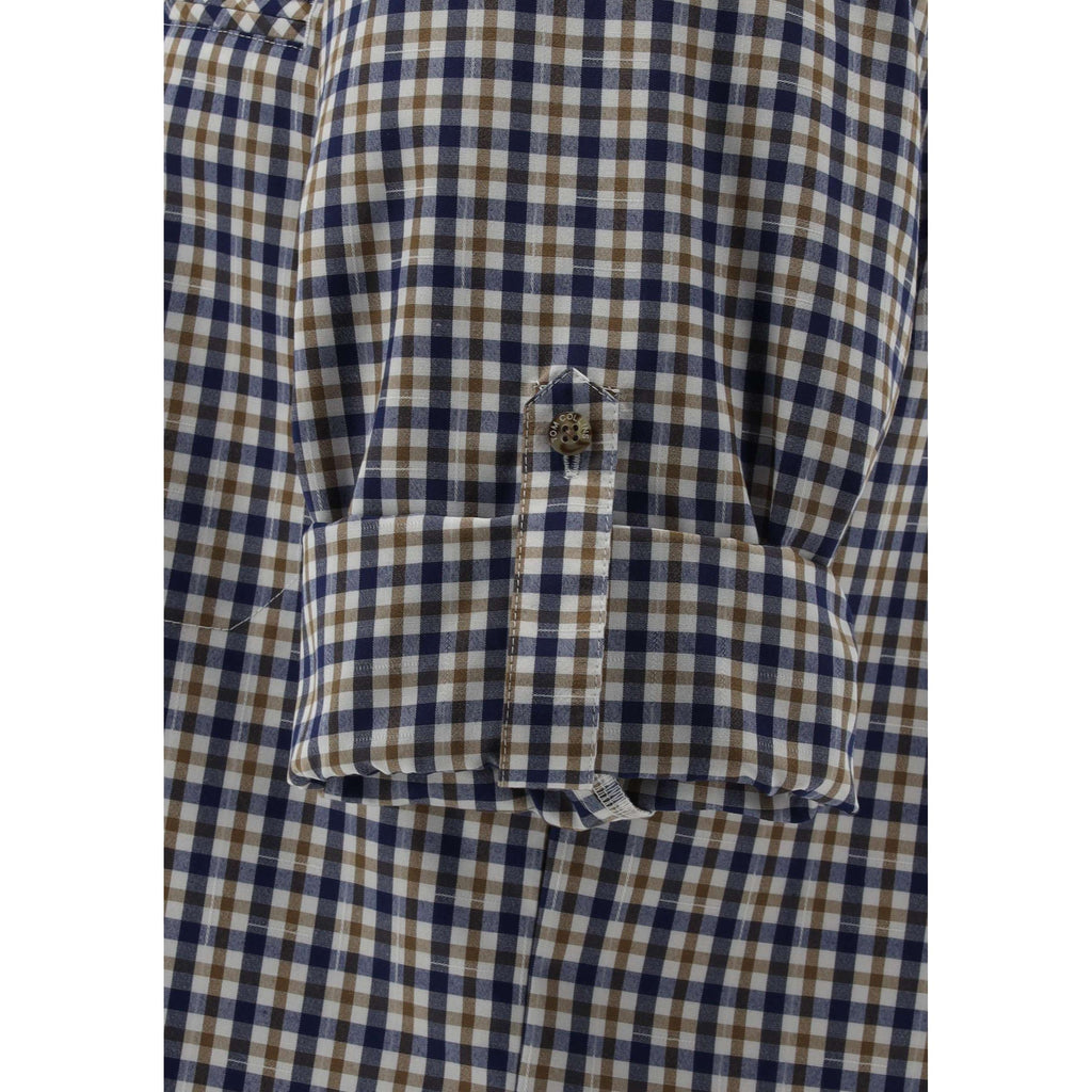 Tom Collins® Herren Langarmhemd dunkelbraun 1/1 Arm regular fit