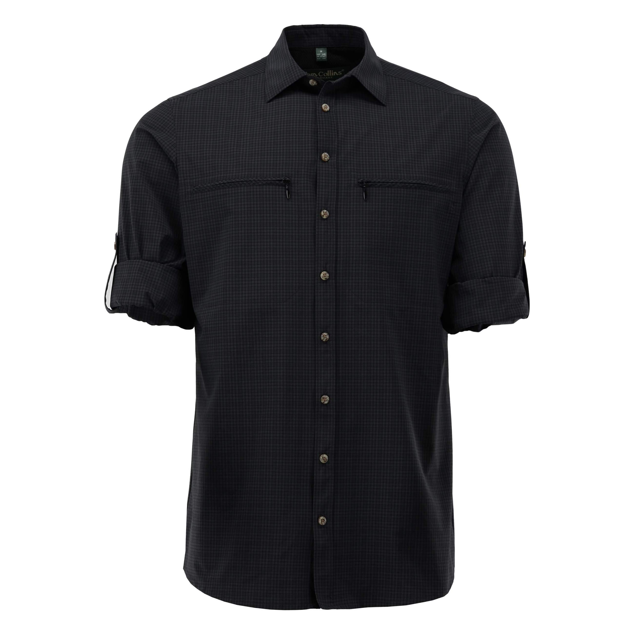 Tom Collins® Herren Langarmhemd anthrazit 1/1 Arm regular fit