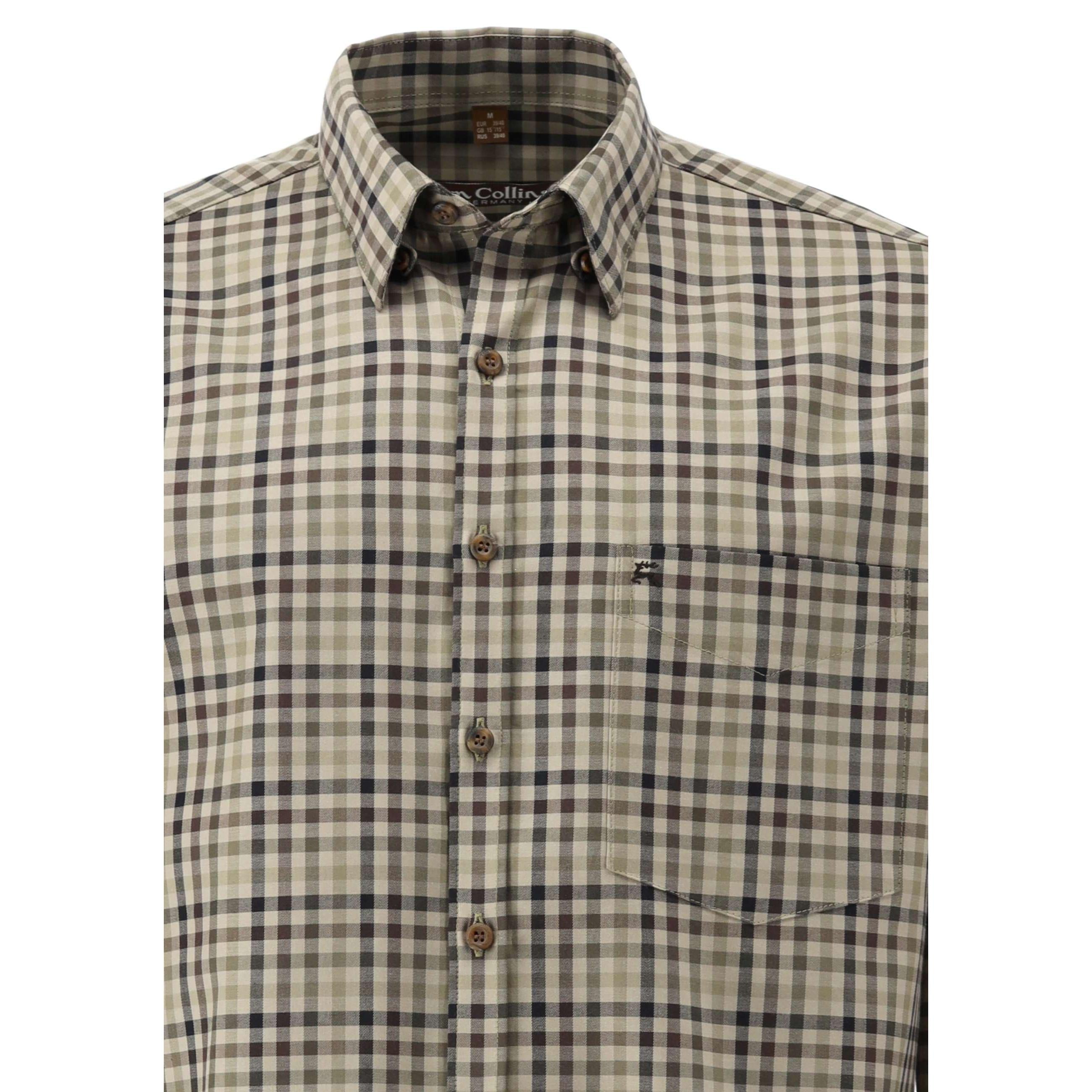 Tom Collins® Herren Langarmhemd oliv 1/1 Arm regular fit