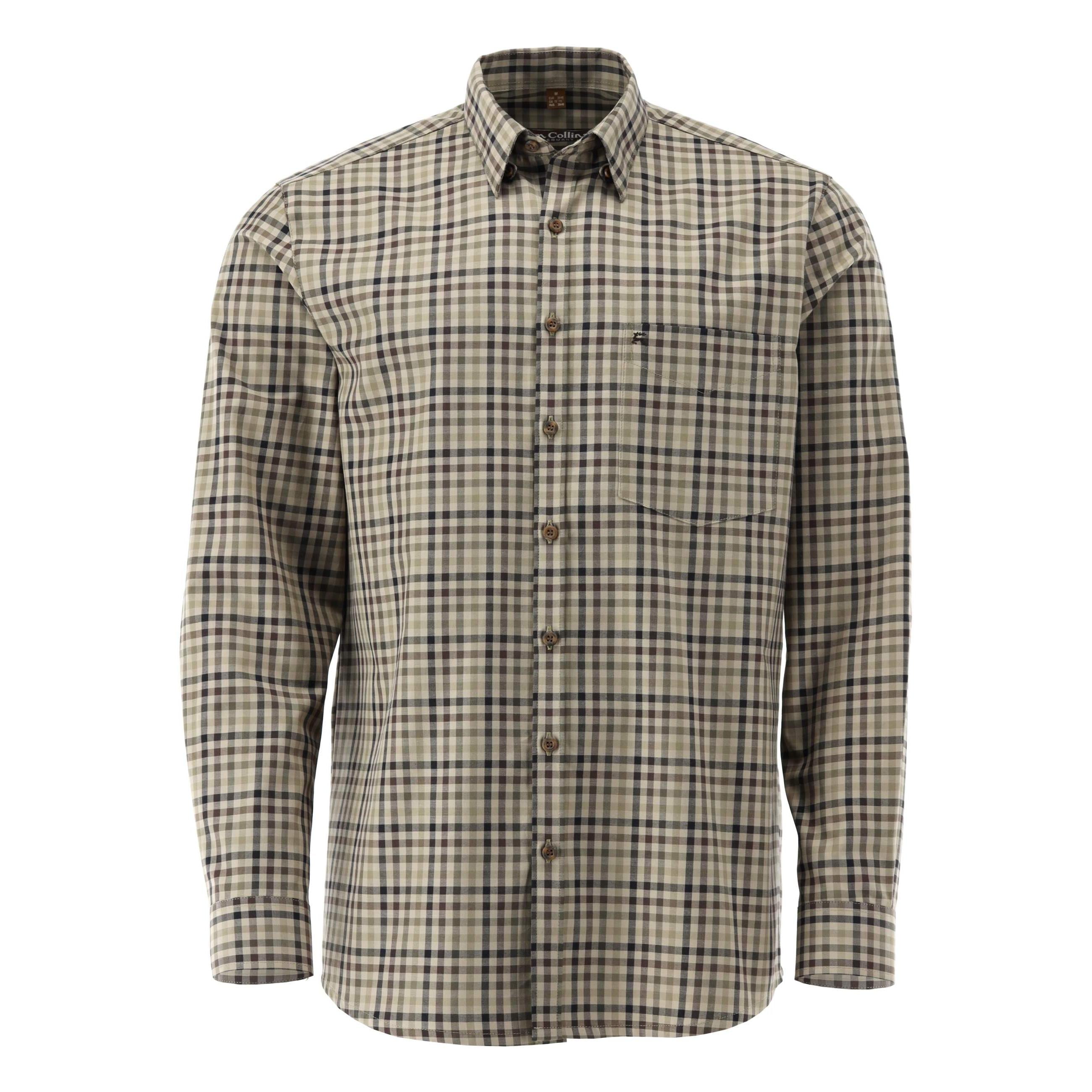 Tom Collins® Herren Langarmhemd oliv 1/1 Arm regular fit