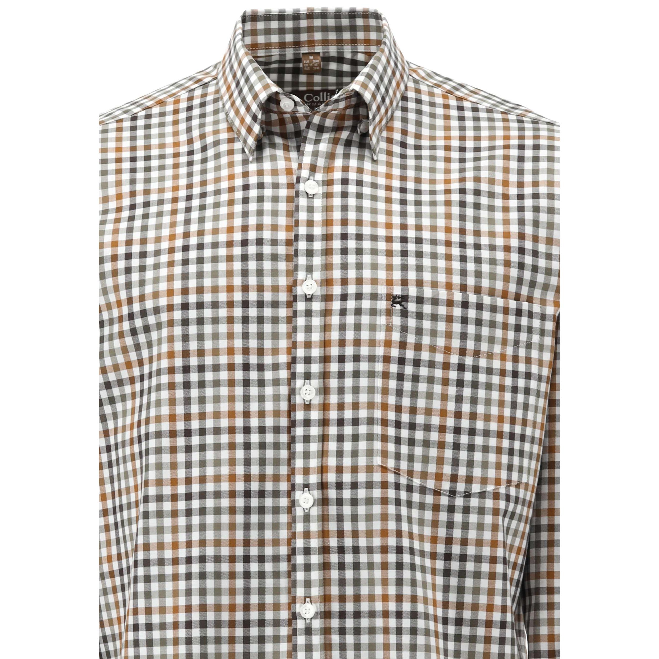 Tom Collins® Herren Langarmhemd trachtengrün 1/1 Arm regular fit