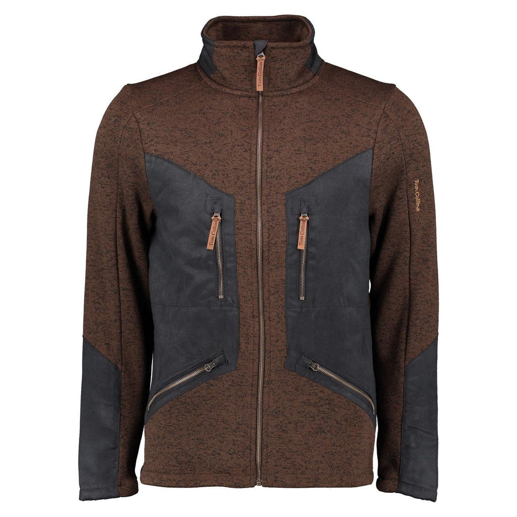 Tom Collins® Strickfleece Jacke dunkelbraun Herren Fleecejacke